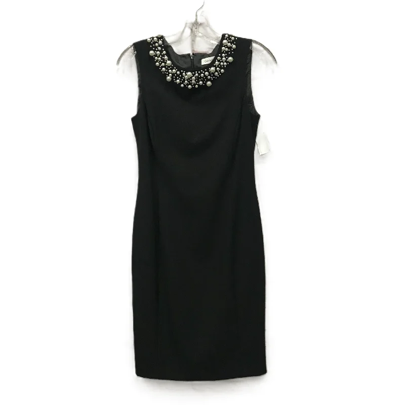 Black Dress Casual Midi By Calvin Klein, Size: 2 Comfortable Deep V Midi Dress