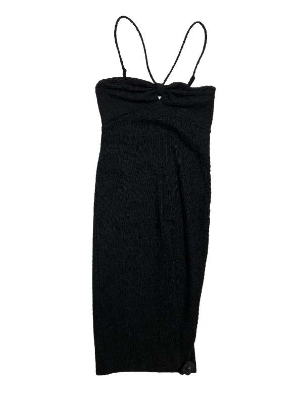 Black Dress Casual Midi Club Monaco, Size Xs Comfortable Knitwear Midi Dress