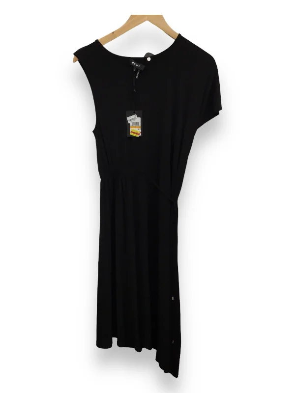Black Dress Casual Midi Dkny, Size S Comfortable Knitwear Midi Dress