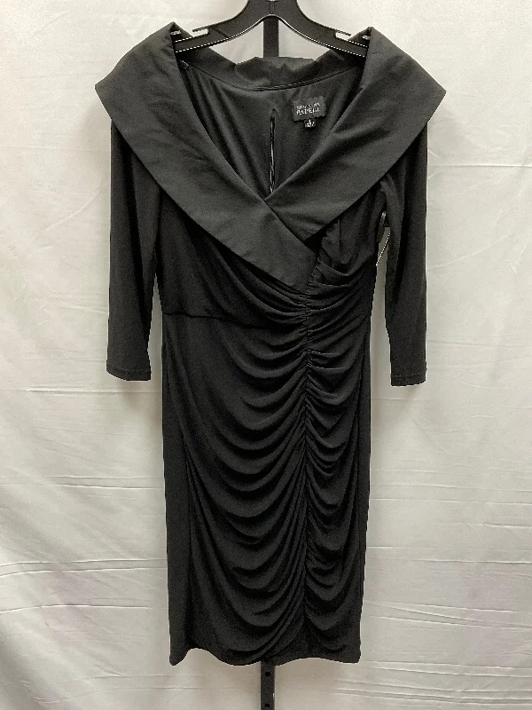 Black Dress Party Midi Adrianna Papell, Size M Elegant Floral Skirt Midi Dress