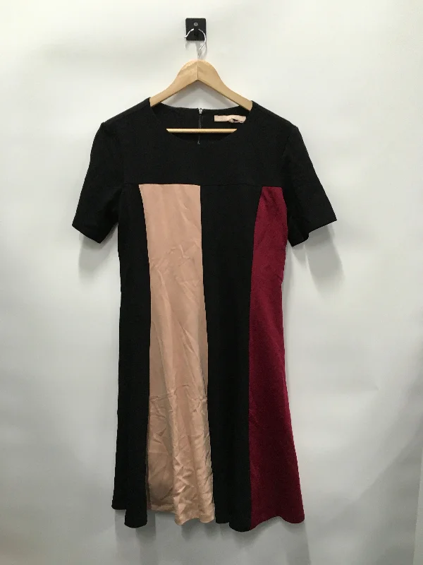 Black & Red Dress Casual Midi Hutch, Size L Fashionable Plaid Midi Dress