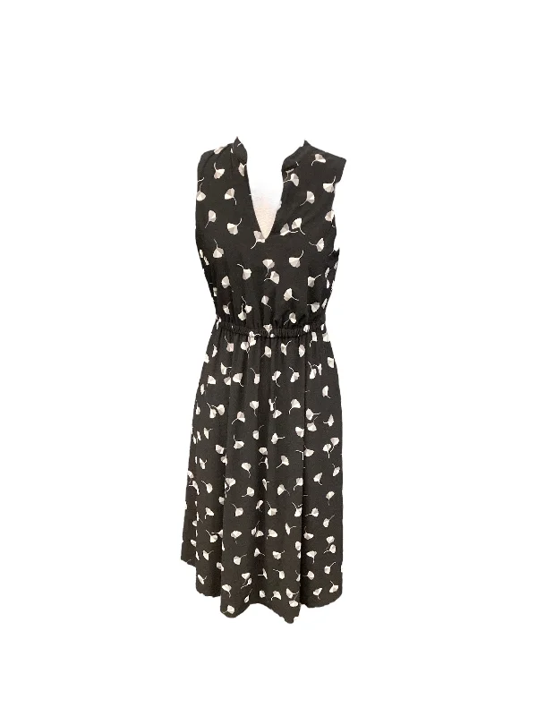 Black & Tan Dress Casual Midi Anne Klein, Size 4 Elegant Floral Appliqué Midi Dress