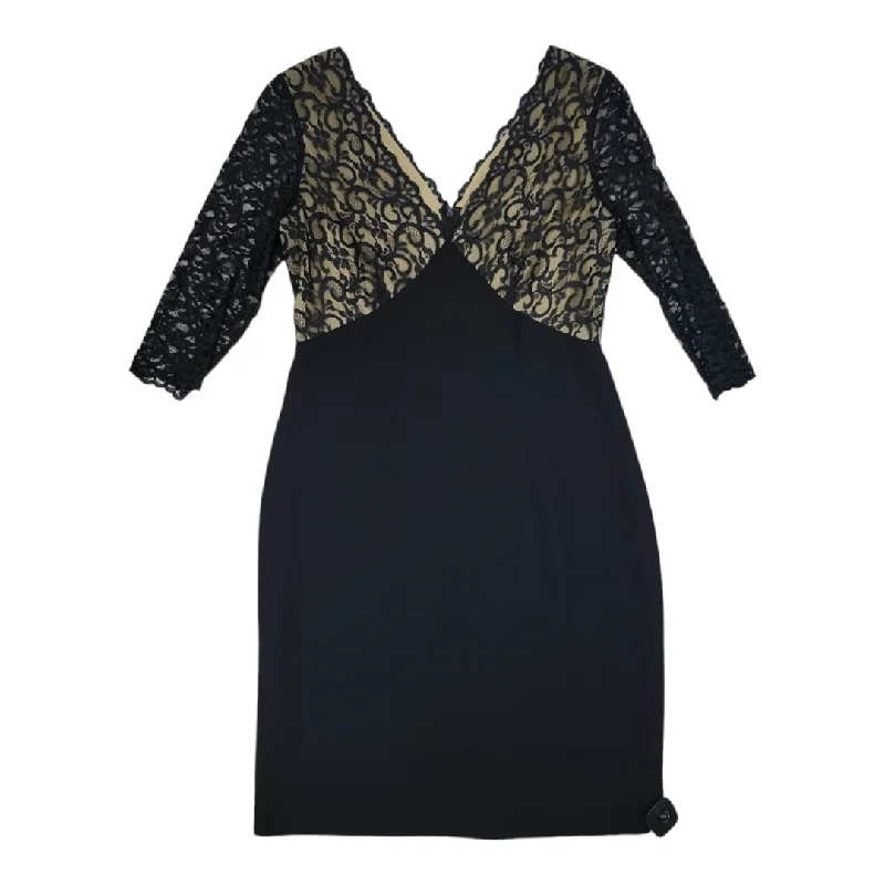 Black & Tan Dress Party Midi Maggy London, Size 8 Fashionable One-Shoulder Midi Dress