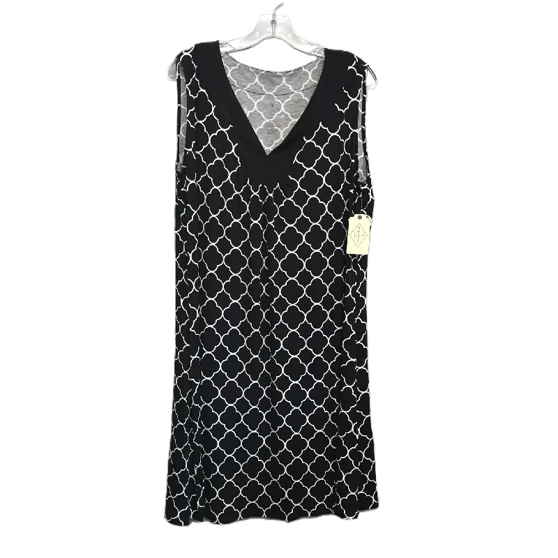 Black & White Dress Casual Midi By St Johns Bay, Size: Xl Stylish Button-Up Midi Dress