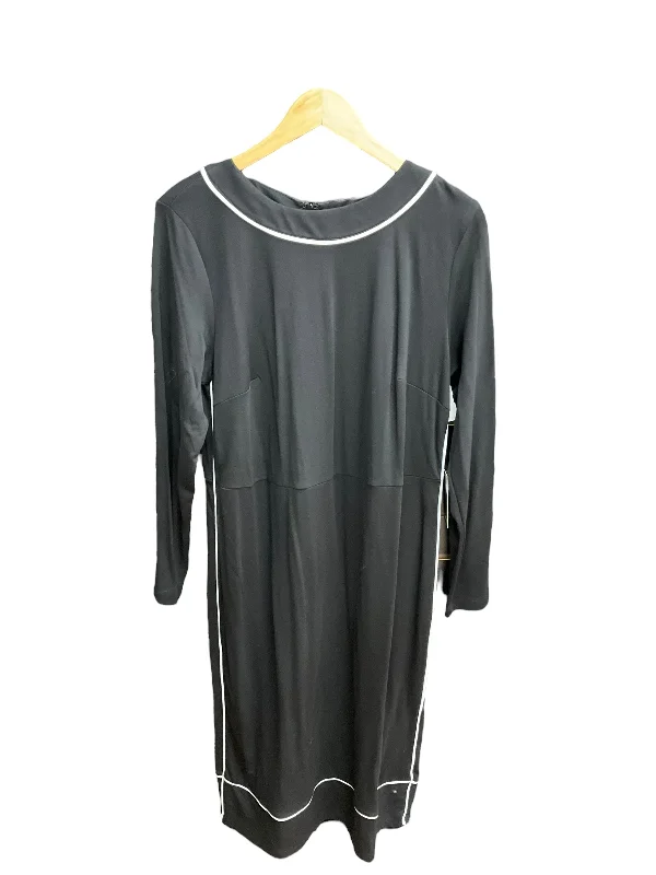 Black & White Dress Casual Midi Eloquii, Size Xl Comfortable Fit-and-Flare Midi Dress