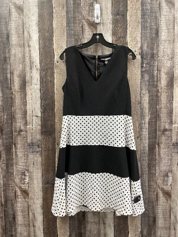 Black & White Dress Party Midi Karl Lagerfeld, Size M Fashionable Wide Leg Midi Dress
