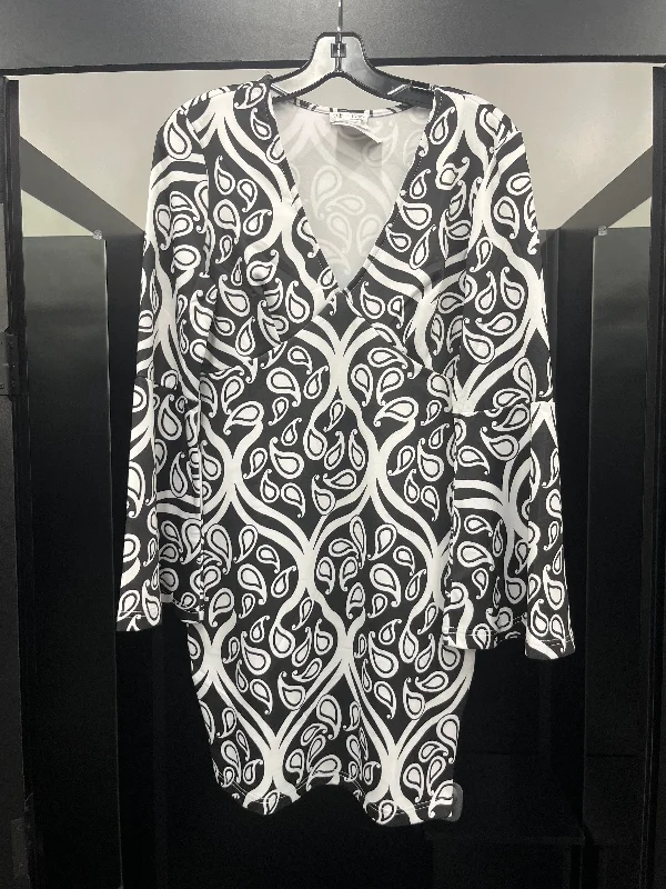 Black White Dress Party Midi Venus, Size M Elegant Lace Trim Midi Dress