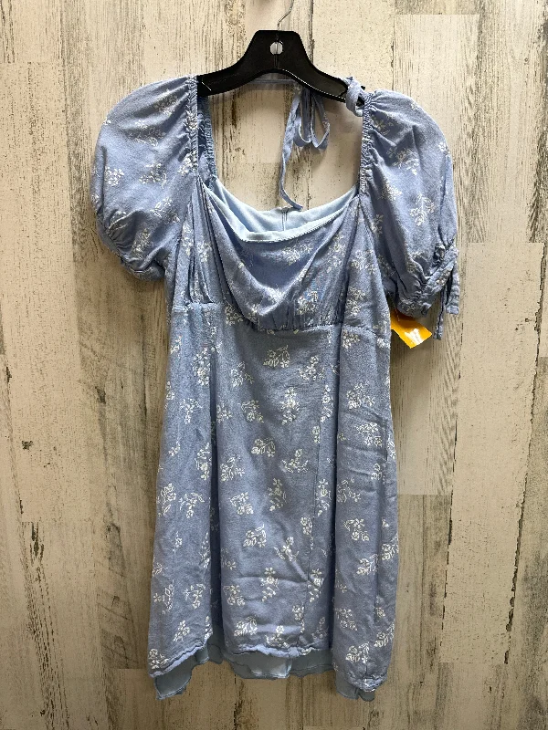 Blue Dress Casual Midi Altard State, Size M Trendy Ruched Side Midi Dress
