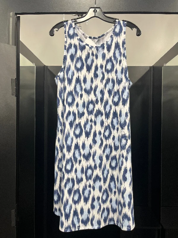 Blue Dress Casual Midi Crown And Ivy, Size L Chic Floral Print Midi Dress