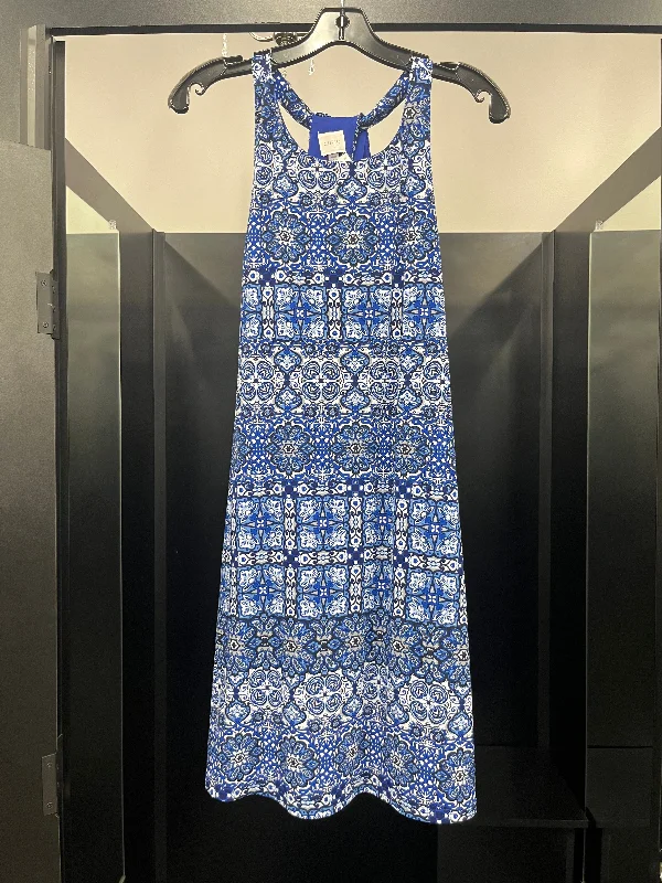Blue Dress Casual Midi Cupio, Size M Comfortable Wrap Midi Dress