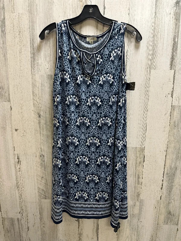 Blue Dress Casual Midi Max Studio, Size S Elegant Floral Appliqué Midi Dress