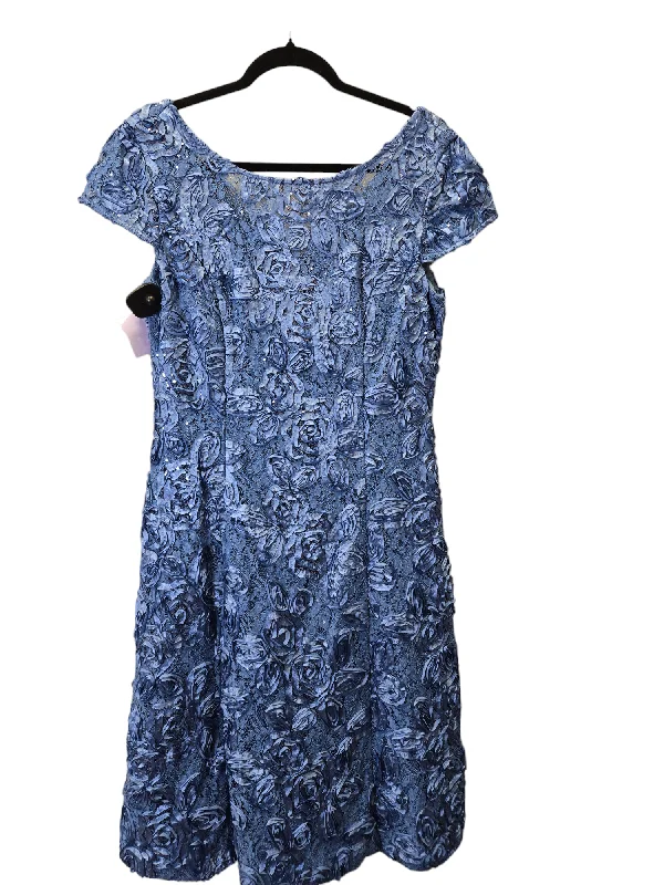 Blue Dress Party Midi Alex Evenings, Size L Cozy Midi Dress with Pockets