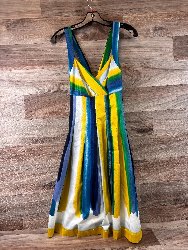 Blue & Green Dress Casual Midi Calvin Klein, Size S Elegant Velvet Midi Dress