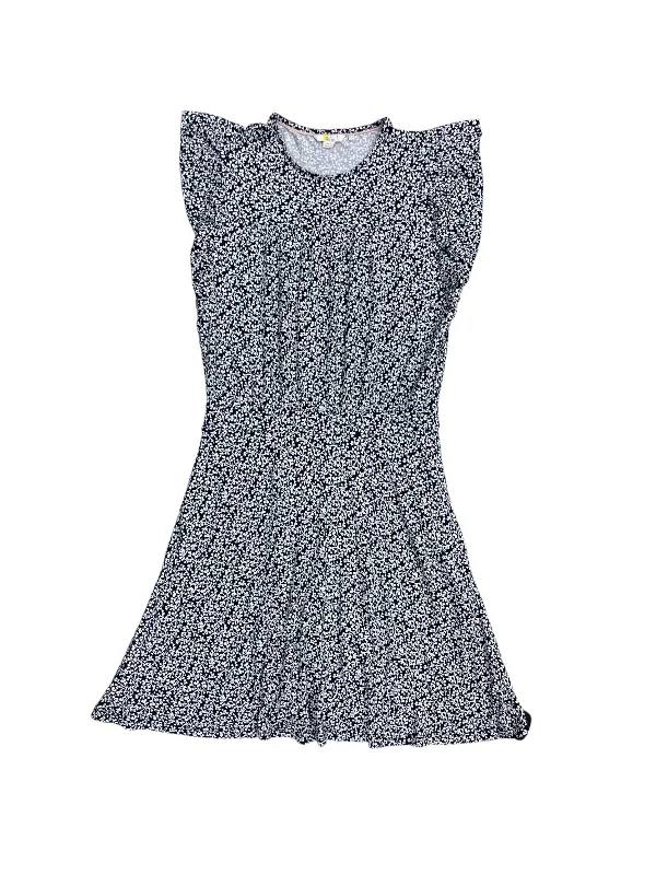 Blue & White Dress Casual Midi Boden, Size 8 Trendy Midi Dress with Belt