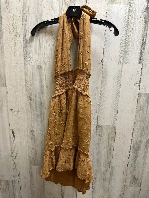 Brown Dress Casual Midi Aerie, Size M Stylish Animal Print Midi Dress