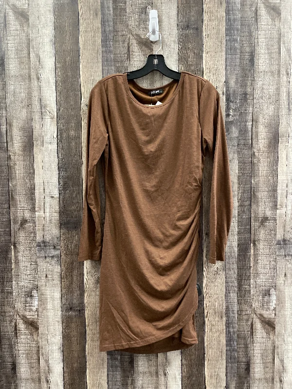 Brown Dress Casual Midi Cme, Size M Comfortable Empire Waist Midi Dress