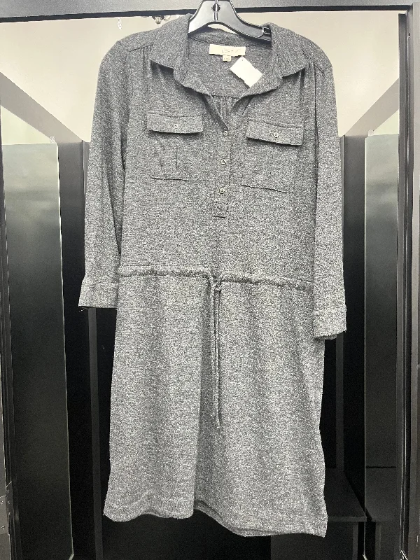 Charcoal Dress Casual Midi Loft, Size S Elegant Satin Slip Midi Dress