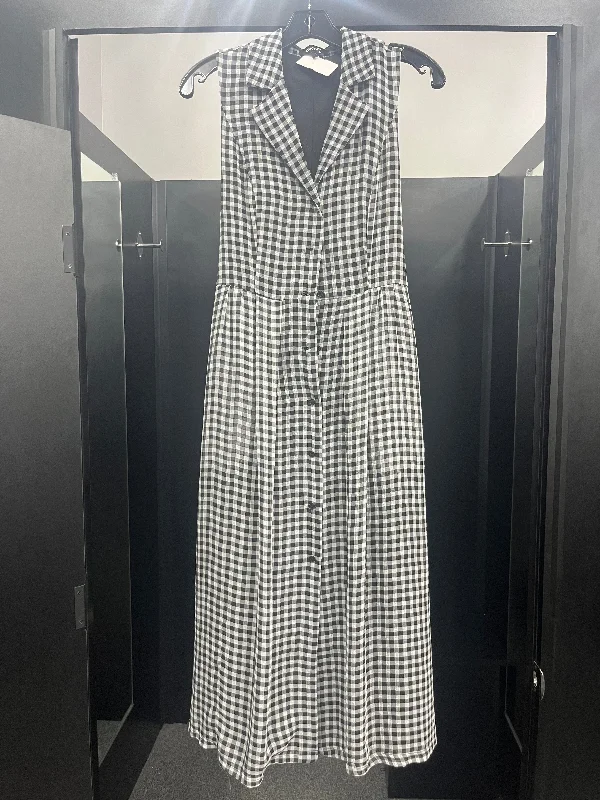 Checked Dress Casual Midi Dkny, Size Xs Trendy Floral Wrap Midi Dress