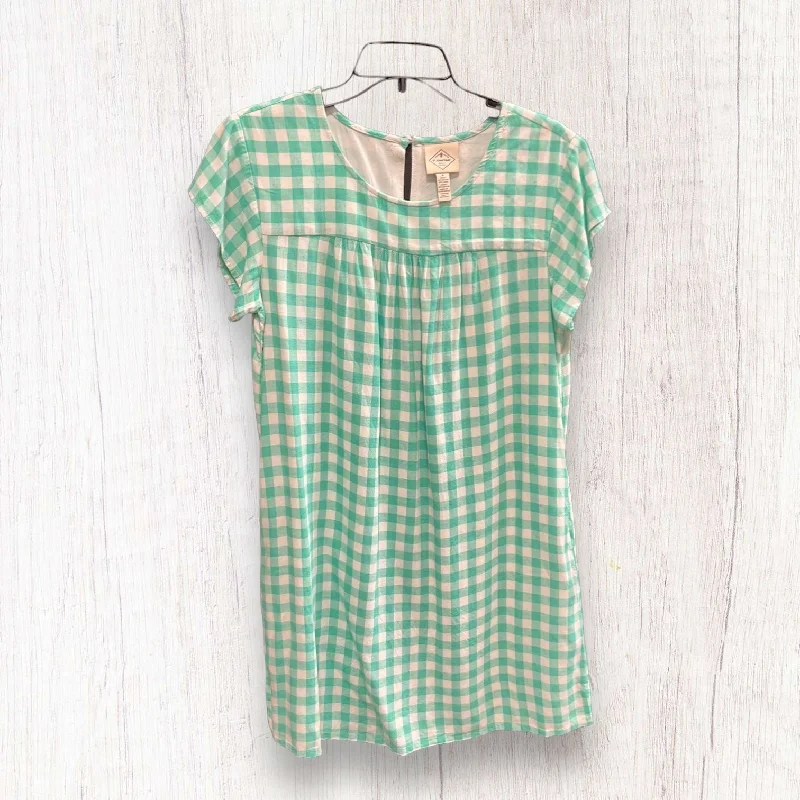 Checkered Pattern Dress Casual Midi St Johns Bay, Size M Comfortable Geometric Print Midi Dress