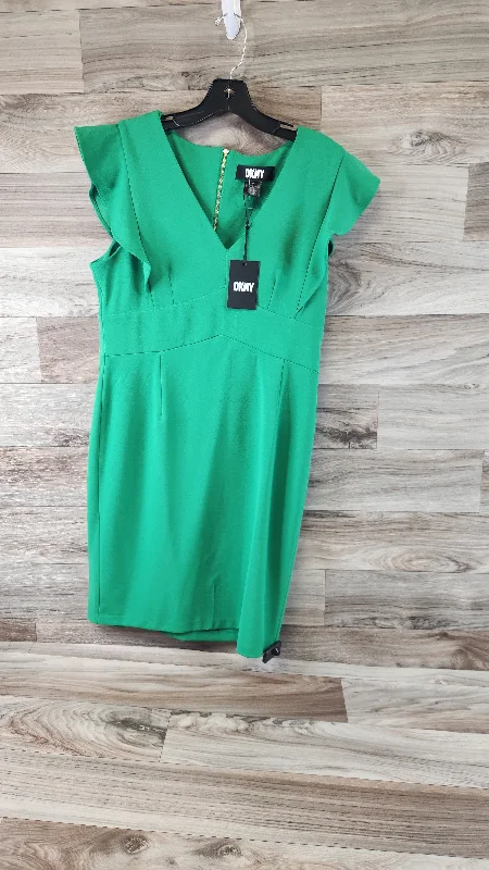 Green Dress Casual Midi Dkny, Size L Fashionable Wide Leg Midi Dress