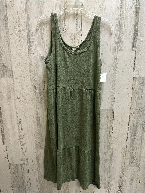 Green Dress Casual Midi Gap, Size Xs Elegant V-Neck Midi Dress