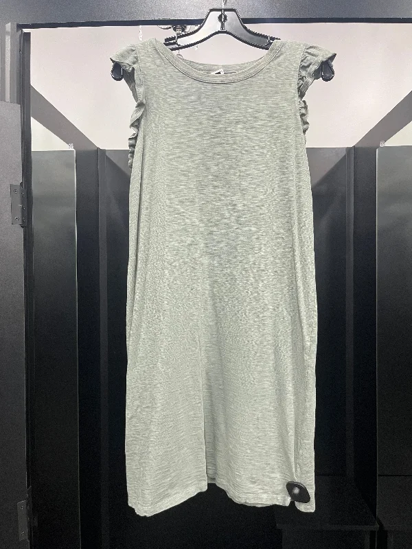 Green Dress Casual Midi Universal Thread, Size M Trendy Tiered Hem Midi Dress
