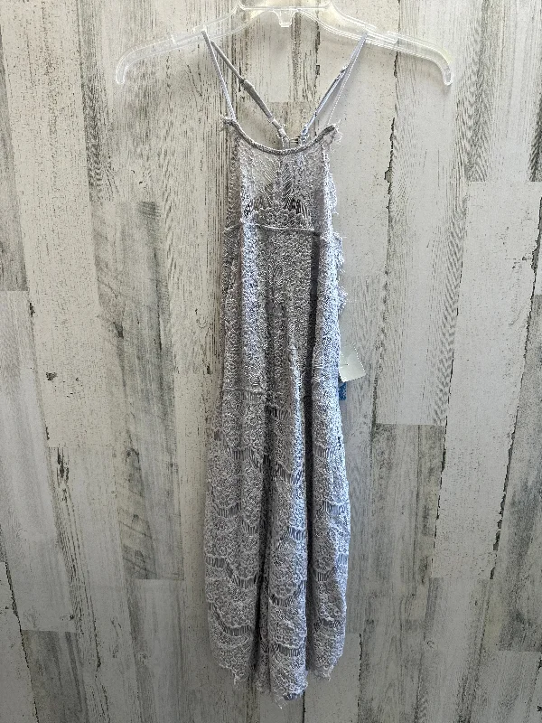 Grey Dress Casual Midi Free People, Size S Stylish Off-Shoulder Ruffle Dress
