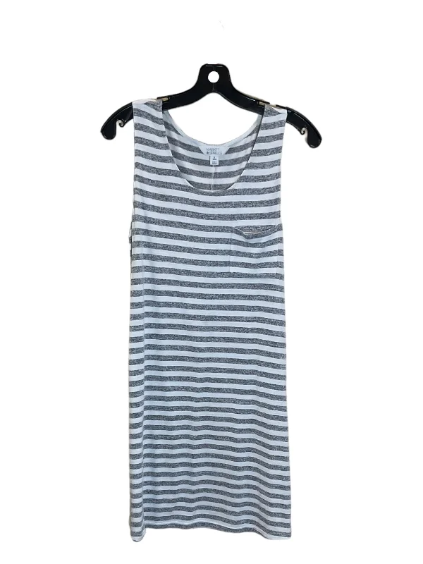 Grey & White Dress Casual Midi Market & Spruce, Size Petite  M Elegant Satin Button Midi Dress