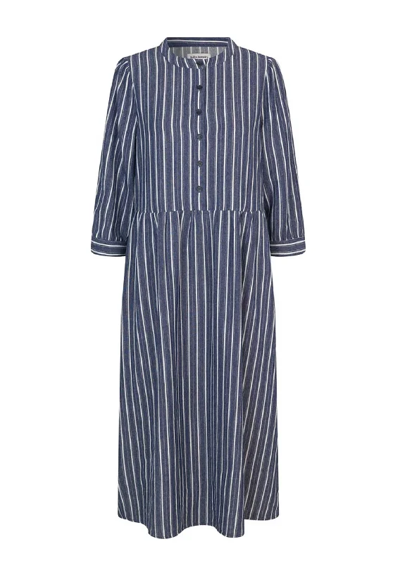 Dress 24471 303 Oliviall Midi Dr Stripe Comfortable Empire Waist Midi Dress