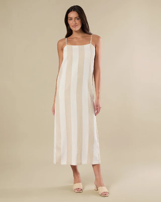 Midi Column Dress Comfortable Fit-and-Flare Midi Dress