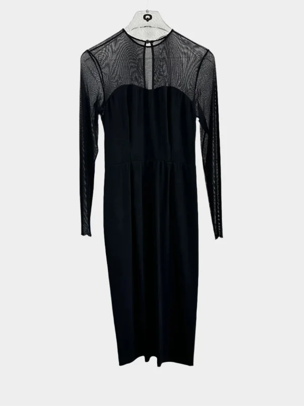 Midi Mesh Dress Stylish Halter Neck Midi Dress