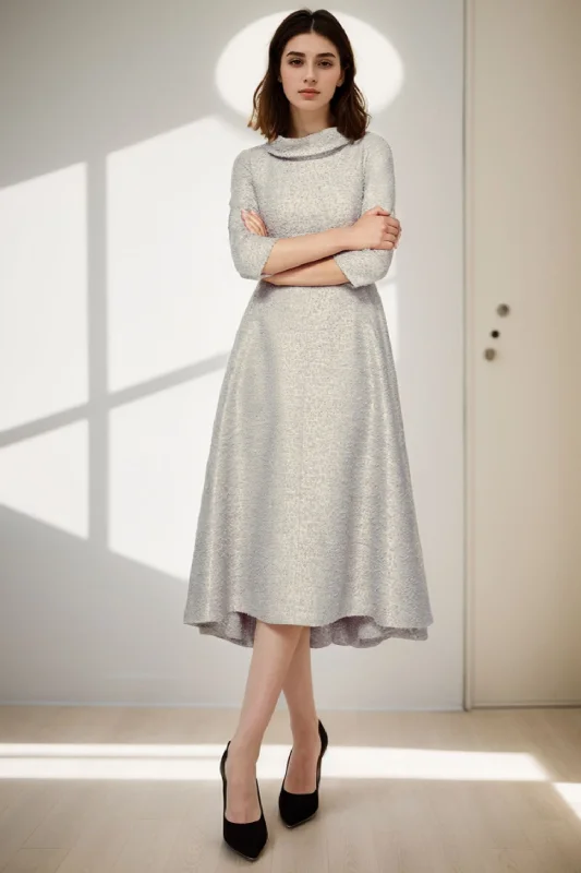 Midi winter wool princess dress women 5188 Comfortable Floral Print Midi Dress