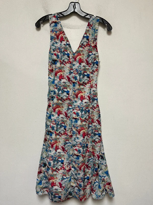 Multi-colored Dress Casual Midi Carmen By Carmen Marc Valvo, Size Xs Comfortable Denim Midi Dress