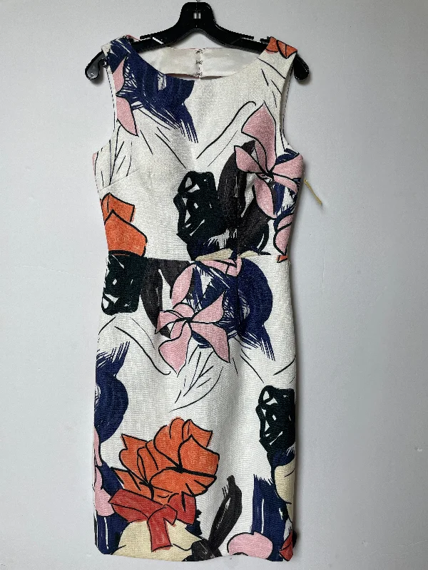 Multi-colored Dress Casual Midi David Meister, Size 6 Stylish Wraparound Midi Dress