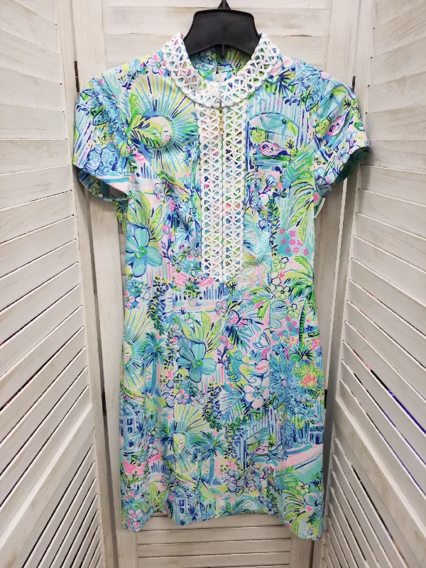 Multi-colored Dress Casual Midi Lilly Pulitzer, Size 2 Stylish Tiered Midi Dress