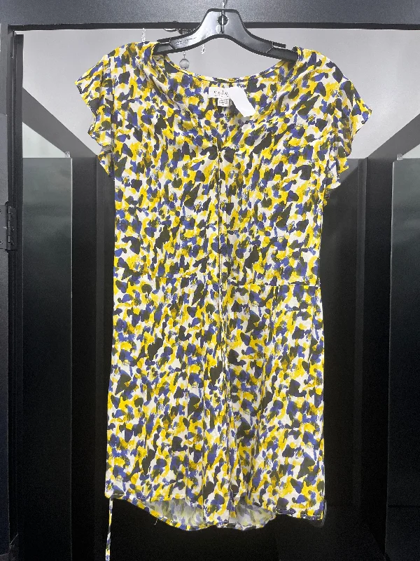 Multi-colored Dress Casual Midi Velvet, Size S Trendy Tiered Hem Midi Dress