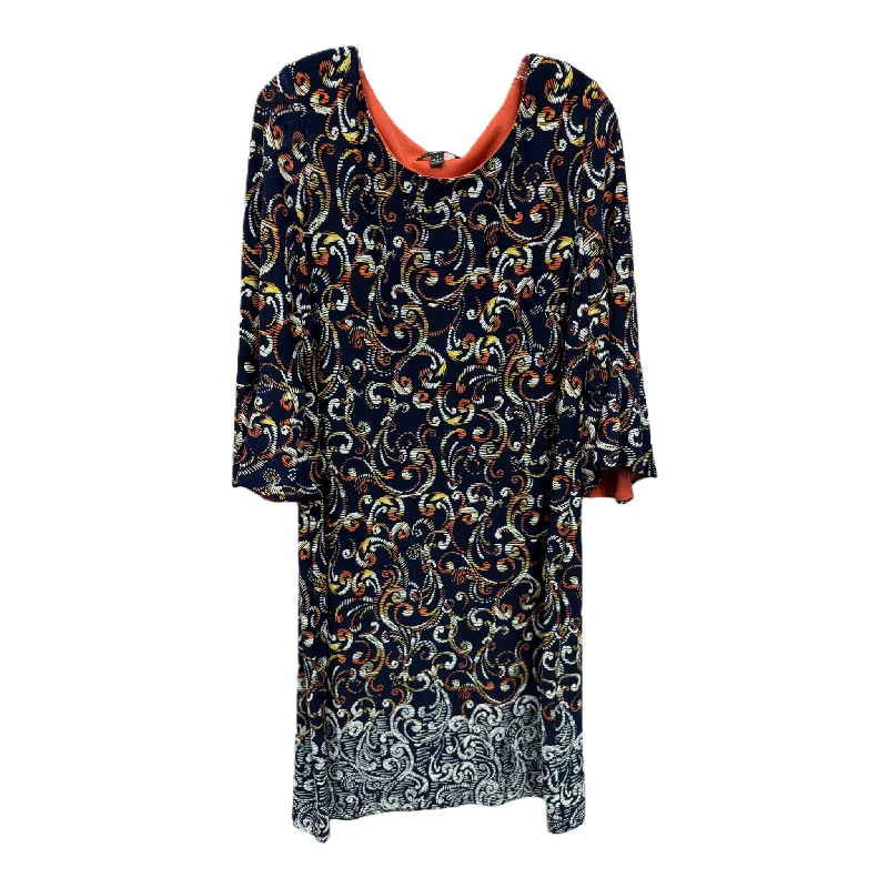 Navy Dress Casual Midi By R And K Originals, Size: Xl Trendy Shift Midi Dress