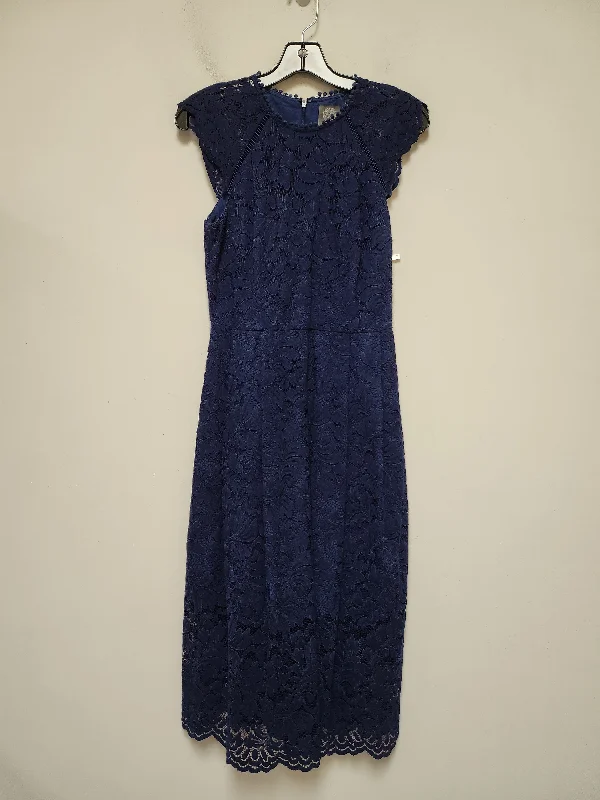 Navy Dress Casual Midi Vince Camuto, Size Xs Trendy Mock Neck Midi Dress
