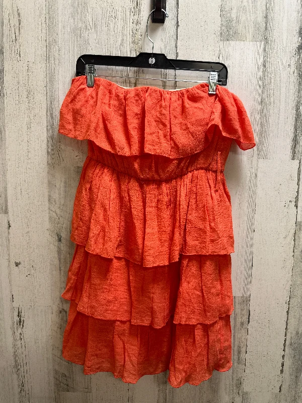 Orange Dress Casual Midi Bcx, Size L Fashionable Pencil Midi Dress