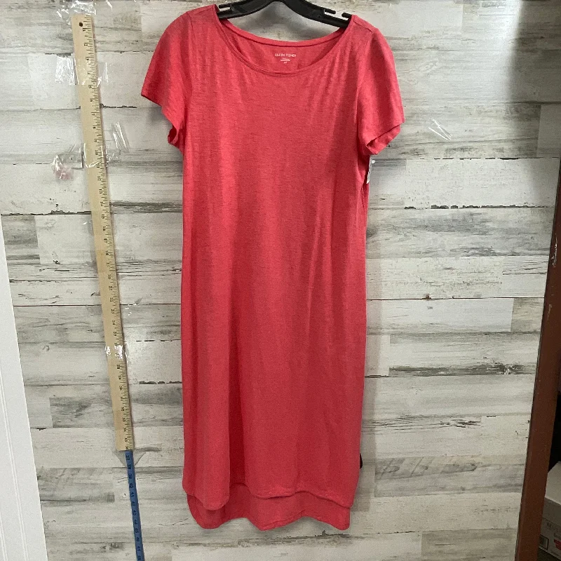 Orange Dress Casual Midi Eileen Fisher, Size S Fashionable Off-Shoulder Dress Midi