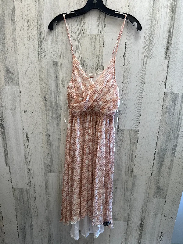 Orange Dress Casual Midi Free People, Size L Elegant Lace Trim Midi Dress