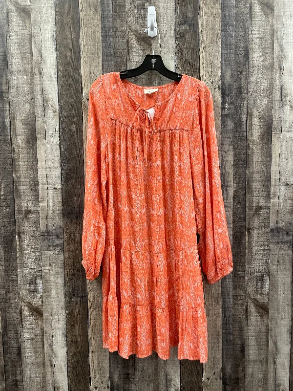 Orange Dress Casual Midi Style And Company, Size M Fashionable Chiffon Midi Dress