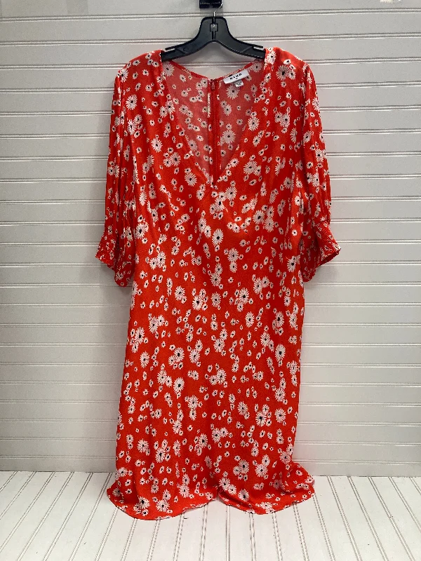 Orange & White Dress Casual Midi Rixo, Size 20 Classic Black Midi Dress