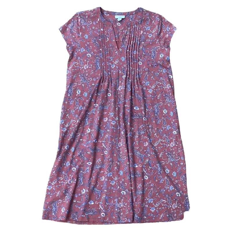 Paisley Print Dress Casual Midi J. Jill, Size S Comfortable Button Front Midi Dress