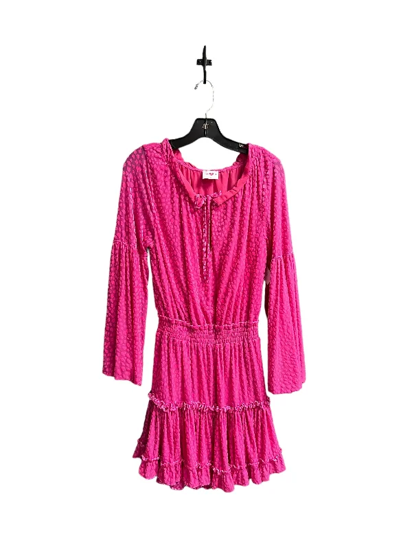 Pink Dress Casual Midi Buddy Love, Size Xs Elegant V-Neck Midi Dress