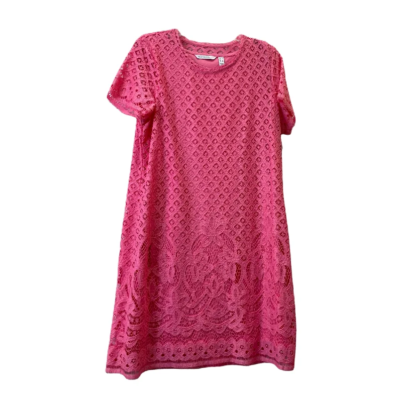 Pink Dress Casual Midi By Isaac Mizrahi, Size: L Chic Lace Detail Midi Dress
