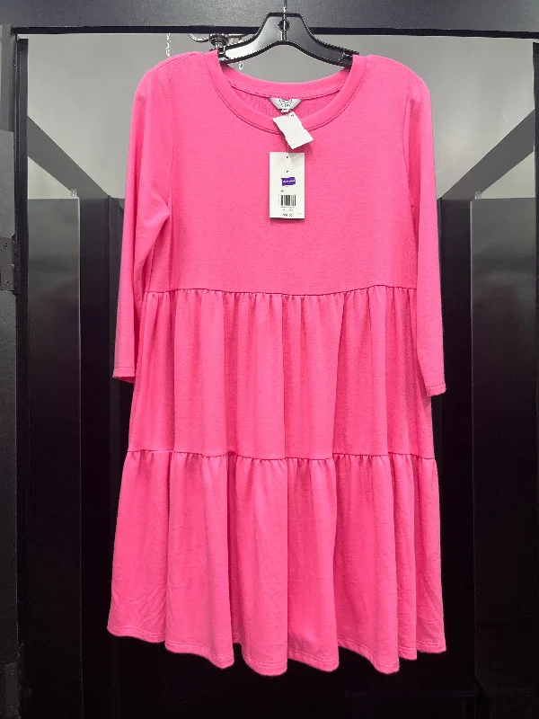 Pink Dress Casual Midi Crown And Ivy NWT, Size S Comfortable Stretch Midi Dress