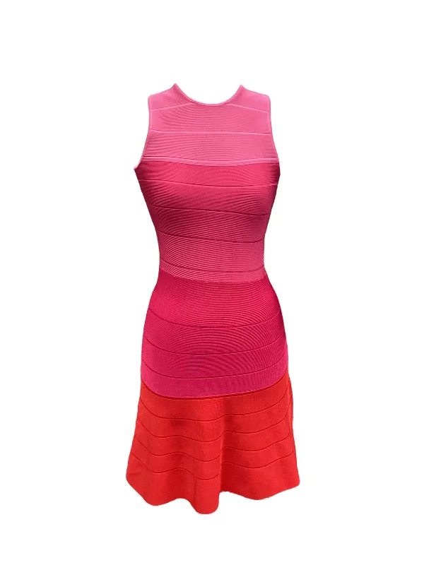 Pink Dress Casual Midi Venus, Size S Trendy Square Neck Midi Dress