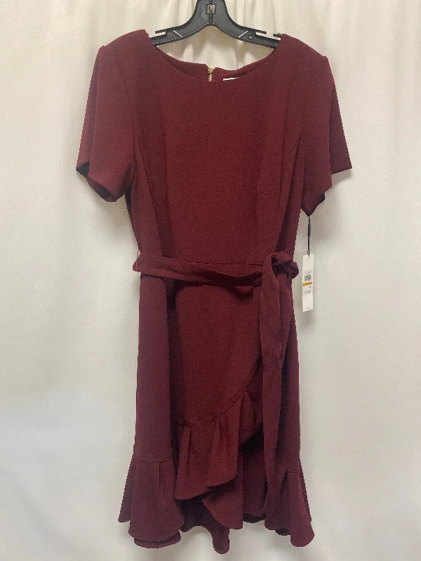 Purple Dress Casual Midi Calvin Klein, Size Xl Cozy A-Line Midi Dress