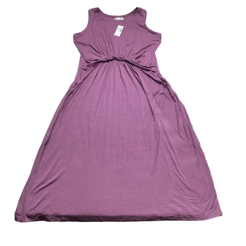 Purple Dress Casual Midi Maurices, Size L Comfortable Floral Print Midi Dress